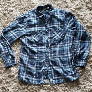 L.L. Bean Flannel Top Blurle and Purple